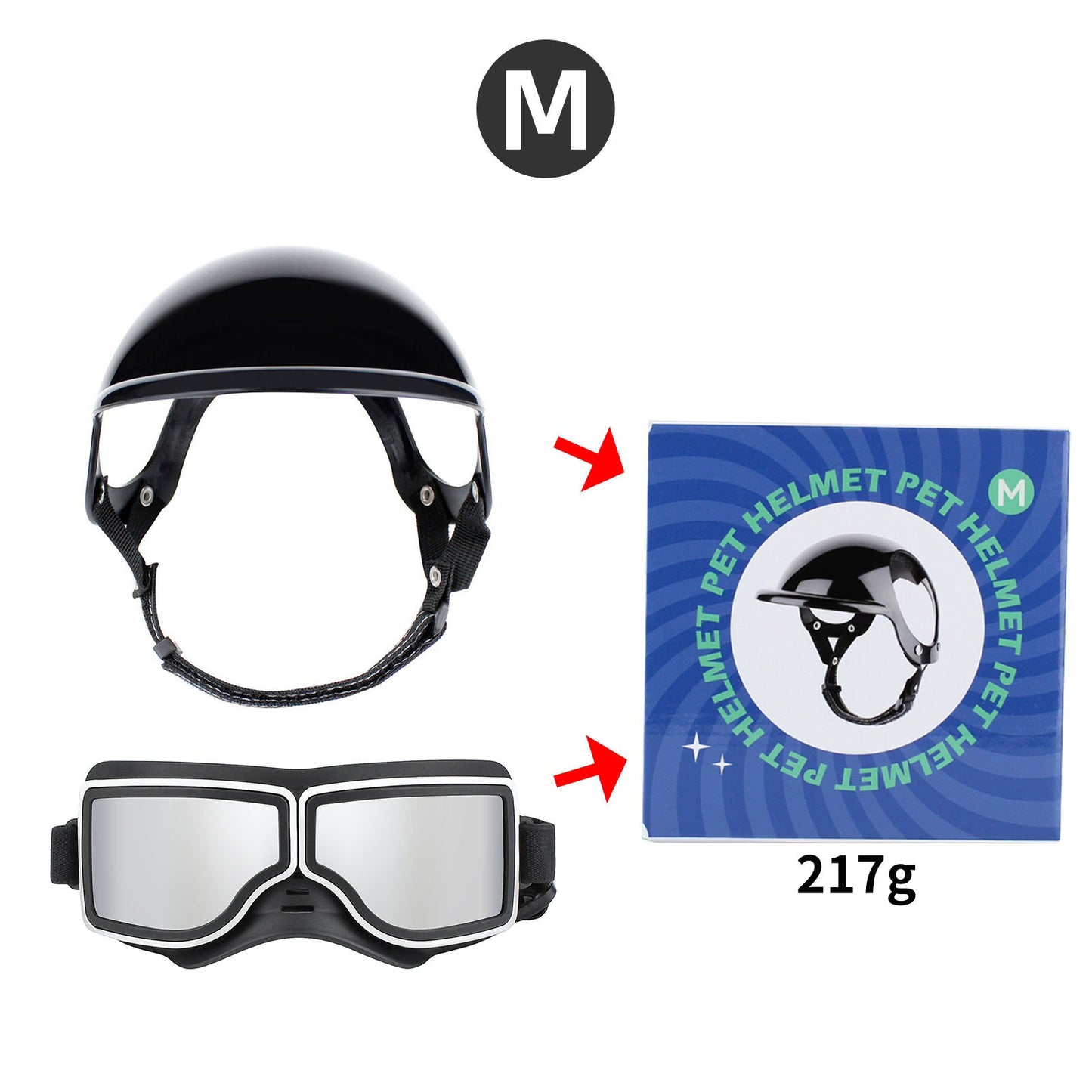Pet Helmet Pet Glasses Matching Hat Dog Cat Motorcycle Safety Helmet Hat Accessories Hat Headwear