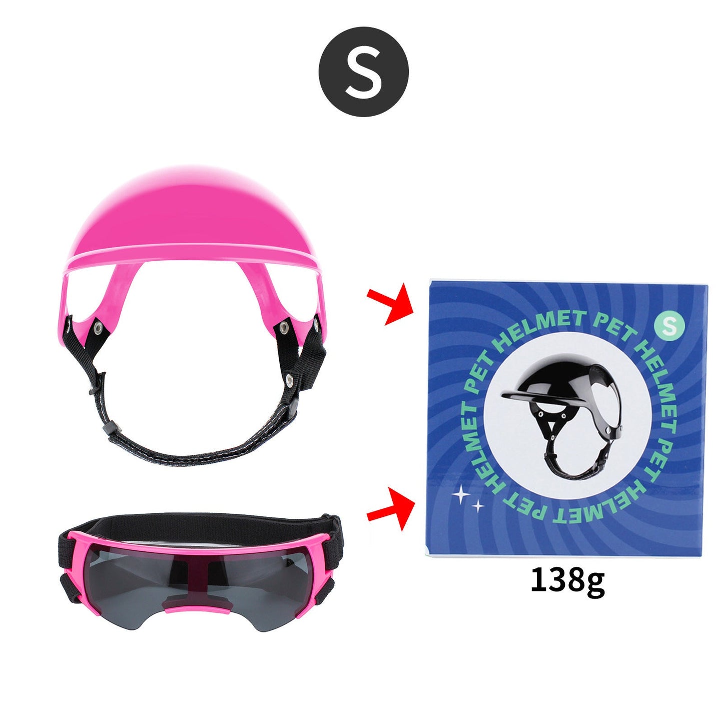 Pet Helmet Pet Glasses Matching Hat Dog Cat Motorcycle Safety Helmet Hat Accessories Hat Headwear