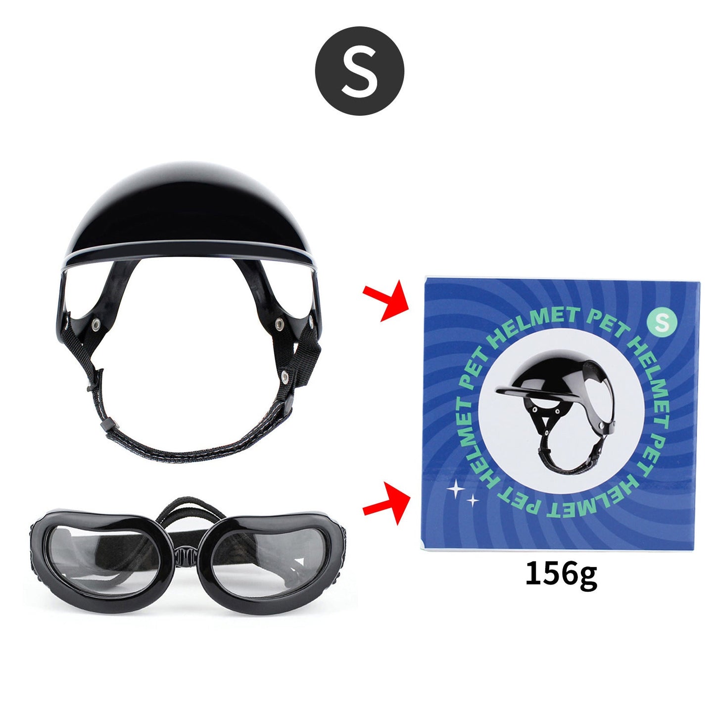 Pet Helmet Pet Glasses Matching Hat Dog Cat Motorcycle Safety Helmet Hat Accessories Hat Headwear