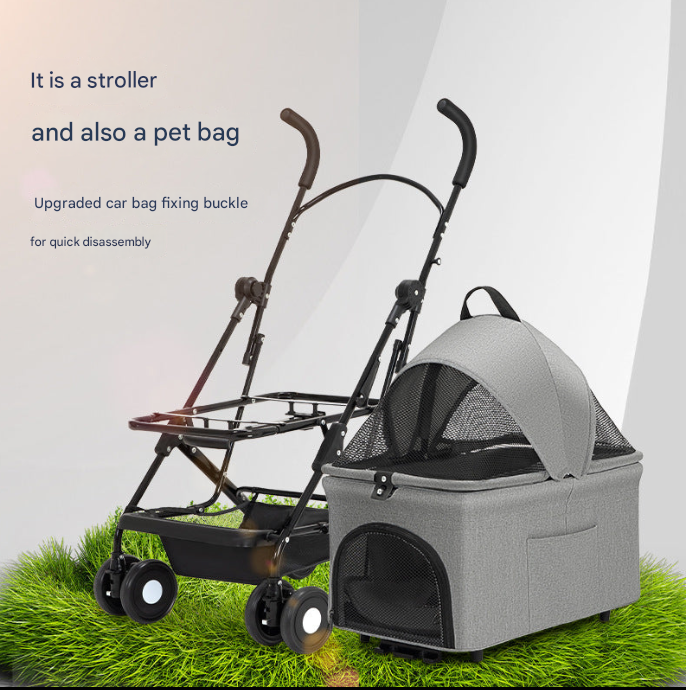 Pet Cart Dog Cat Teddy Baby Cart Go Out Small Pet Cart Lightweight Foldable Outdoor Travel