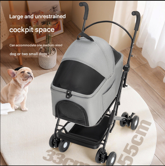 Pet Cart Dog Cat Teddy Baby Cart Go Out Small Pet Cart Lightweight Foldable Outdoor Travel