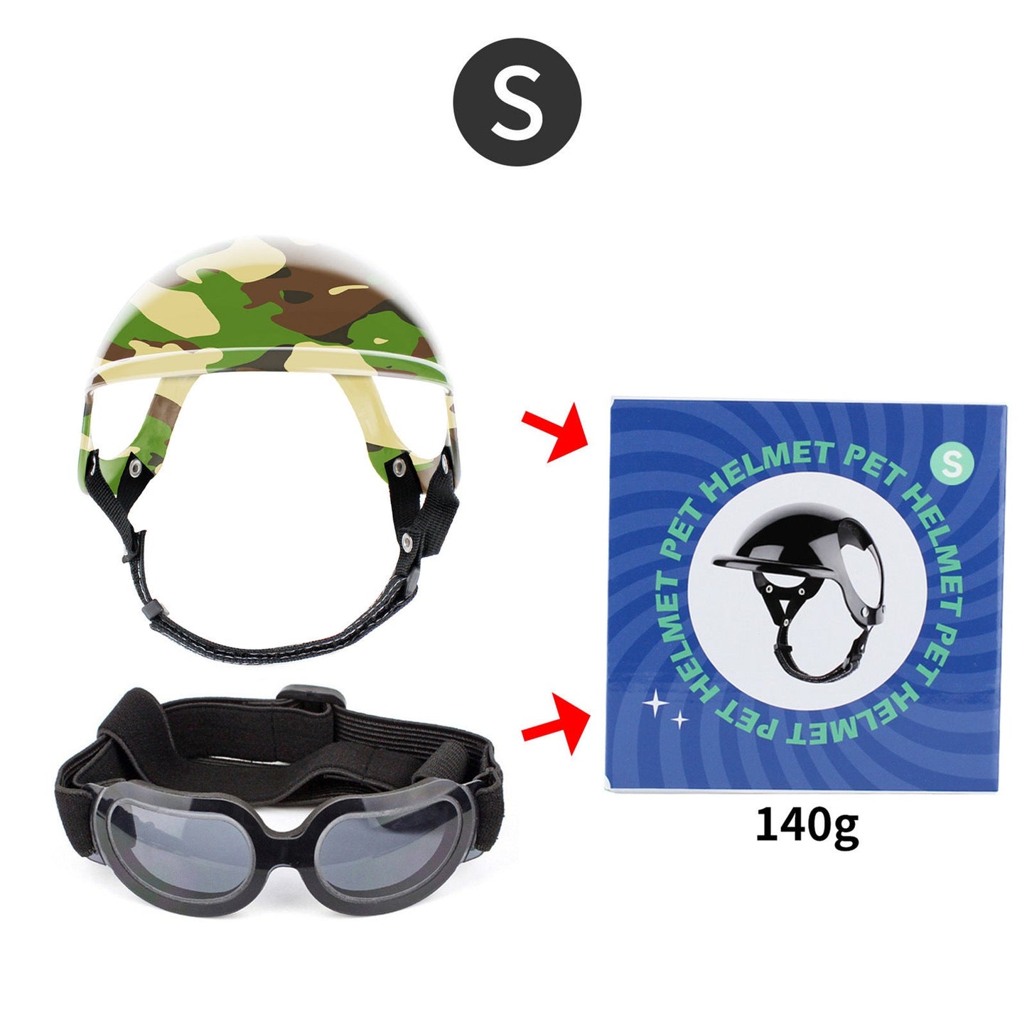 Pet Helmet Pet Glasses Matching Hat Dog Cat Motorcycle Safety Helmet Hat Accessories Hat Headwear