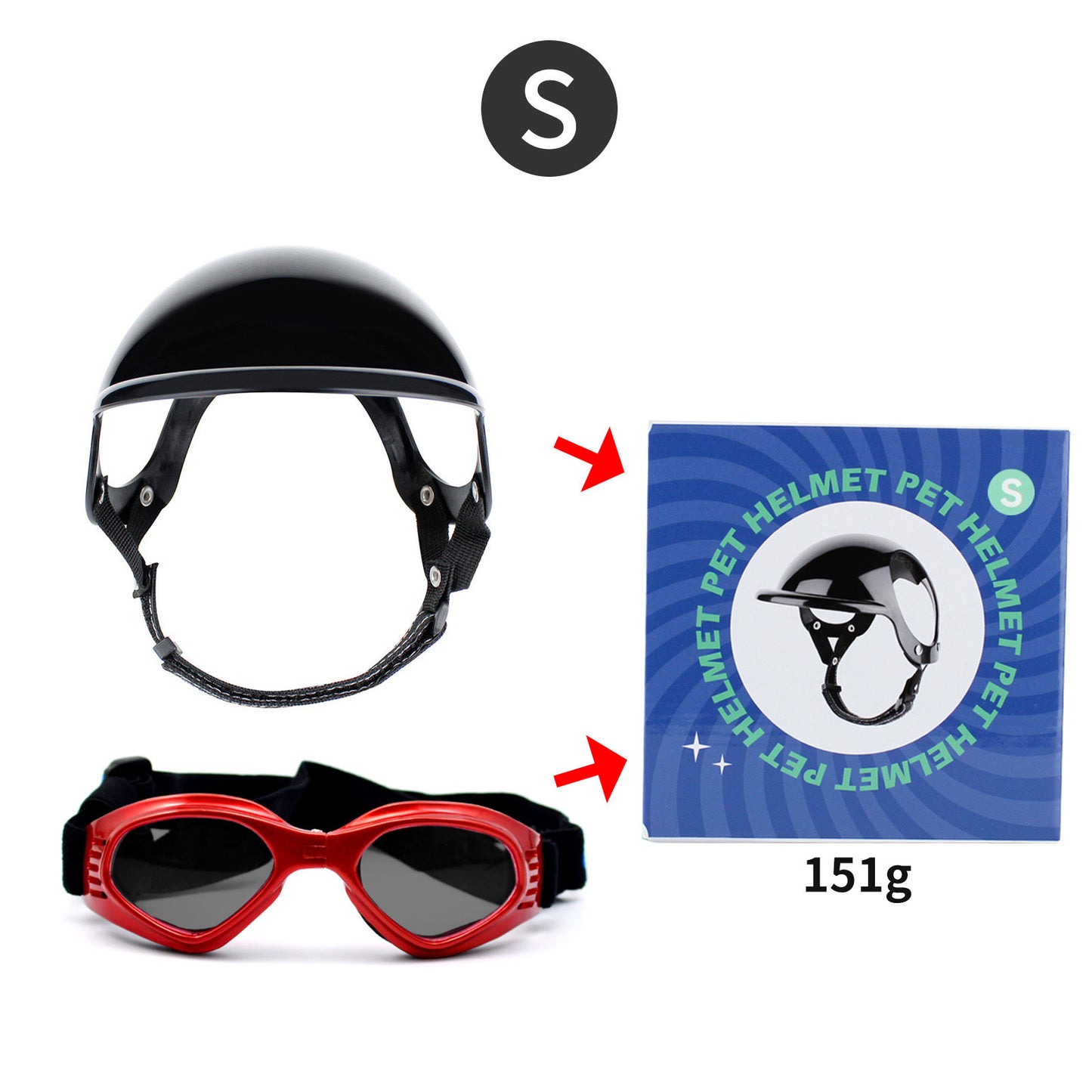 Pet Helmet Pet Glasses Matching Hat Dog Cat Motorcycle Safety Helmet Hat Accessories Hat Headwear