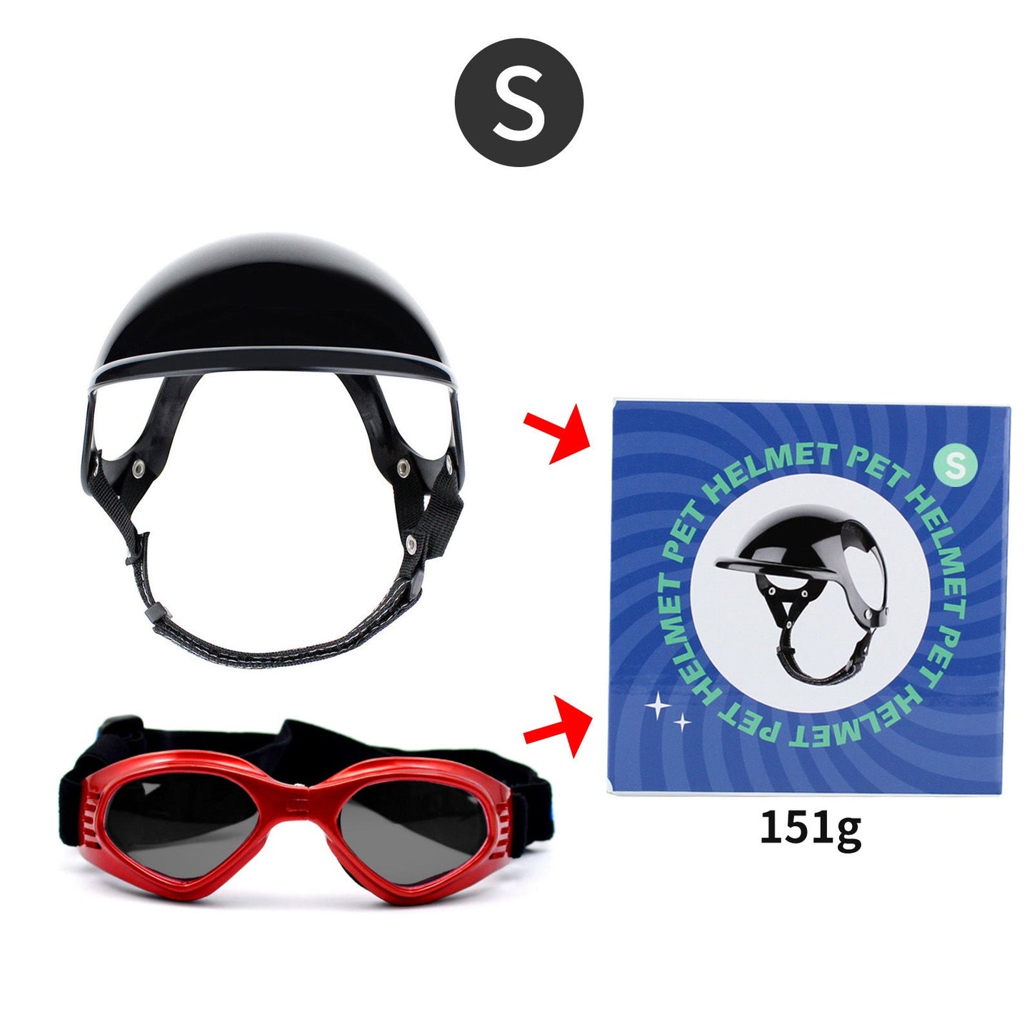 Pet Helmet Pet Glasses Matching Hat Dog Cat Motorcycle Safety Helmet Hat Accessories Hat Headwear