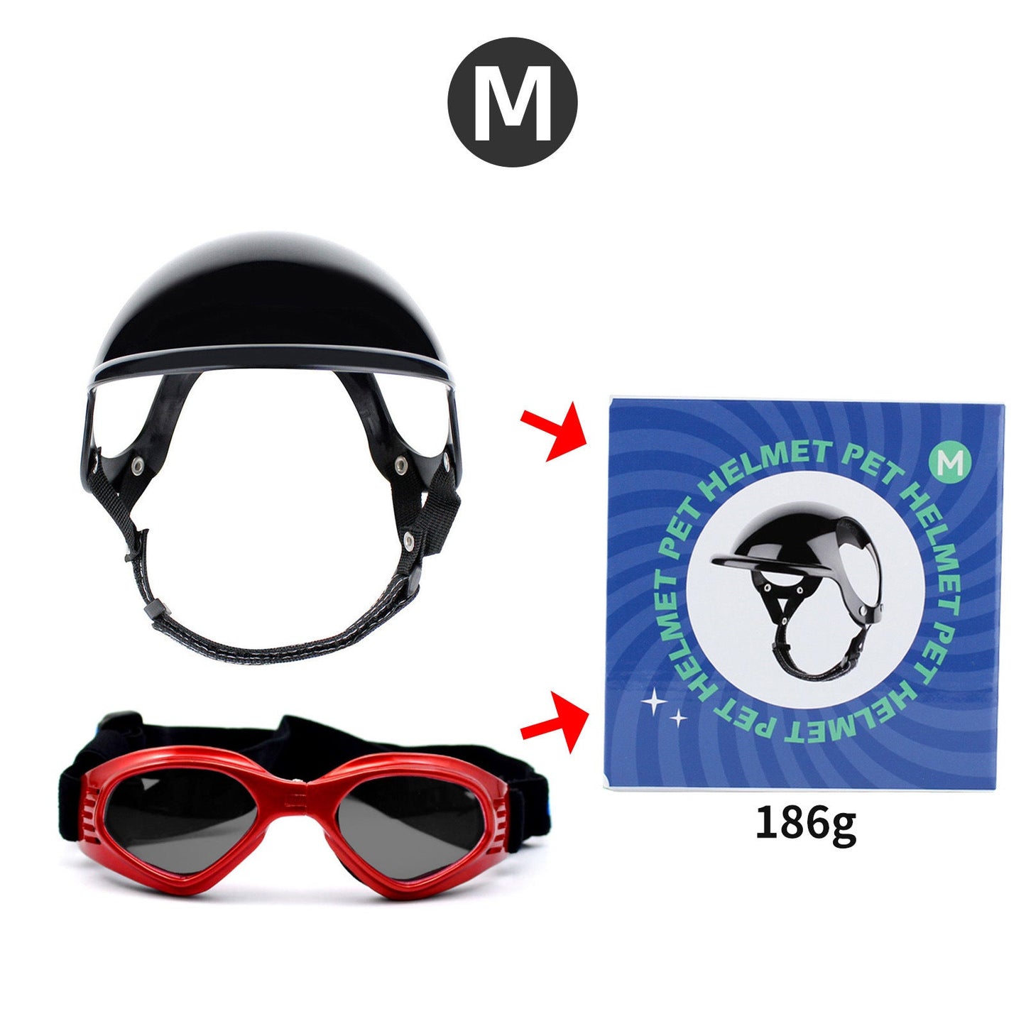 Pet Helmet Pet Glasses Matching Hat Dog Cat Motorcycle Safety Helmet Hat Accessories Hat Headwear