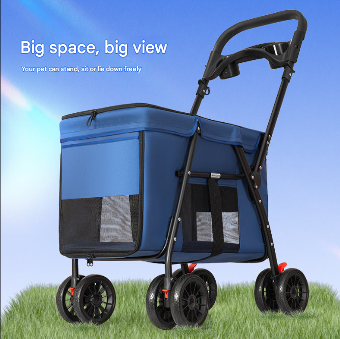 Medium and Large Dog Pet Cart Dog Cat Teddy Baby Cart Going Out Small Pet Cart Lightweight and Foldable