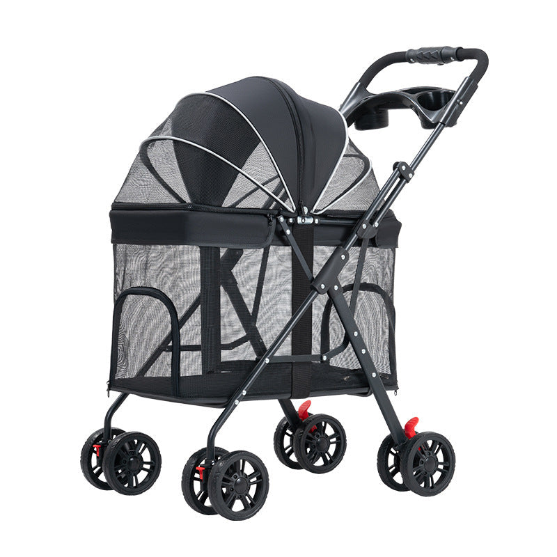 Medium and Large Dog Pet Cart Dog Cat Teddy Baby Cart Going Out Small Pet Cart Lightweight and Foldable