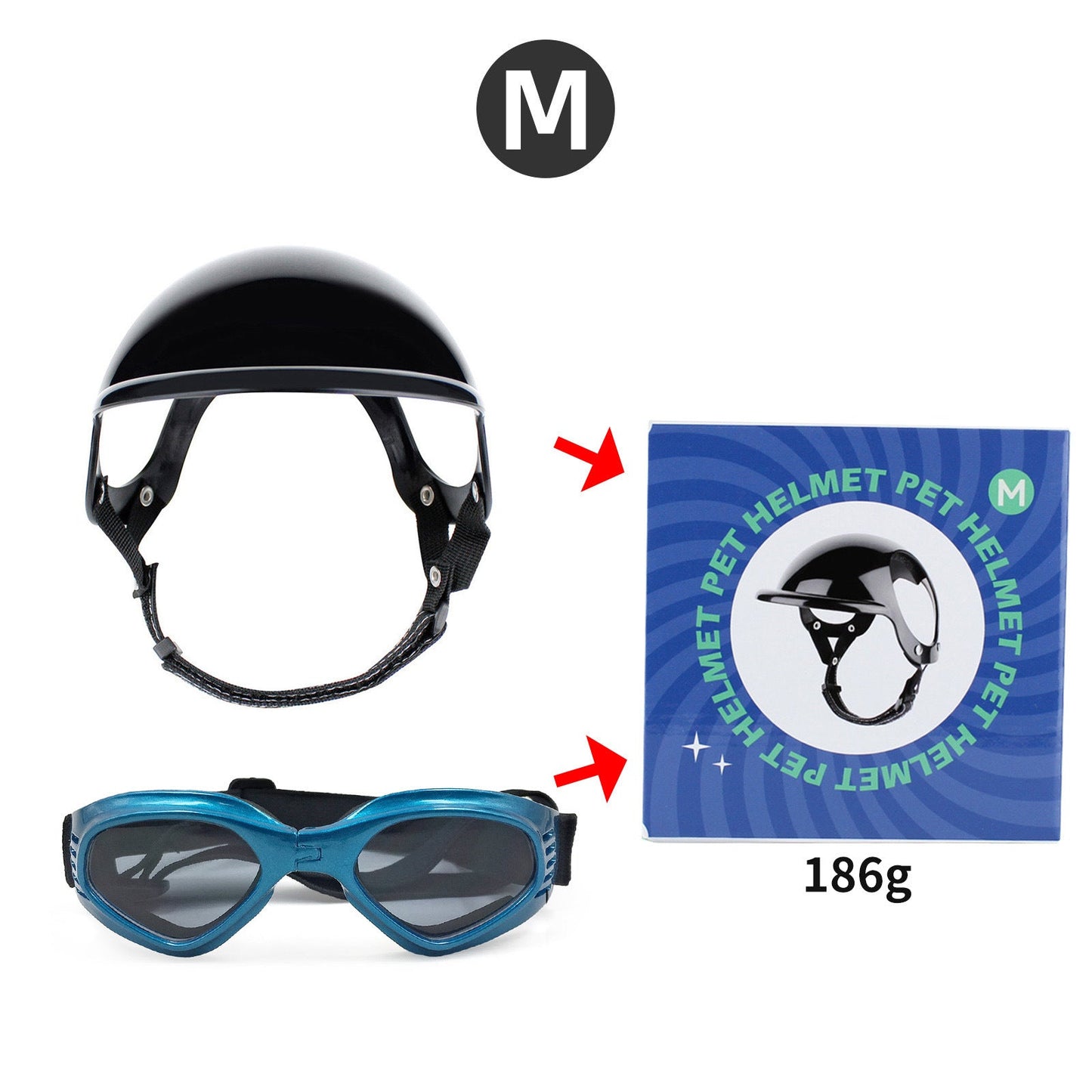 Pet Helmet Pet Glasses Matching Hat Dog Cat Motorcycle Safety Helmet Hat Accessories Hat Headwear