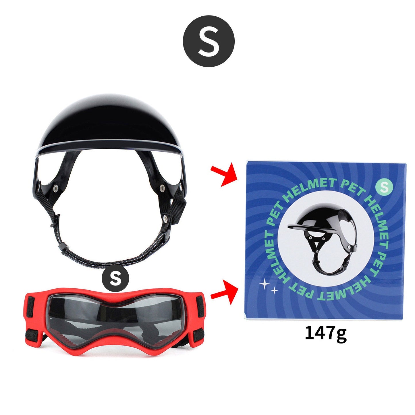 Pet Helmet Pet Glasses Matching Hat Dog Cat Motorcycle Safety Helmet Hat Accessories Hat Headwear