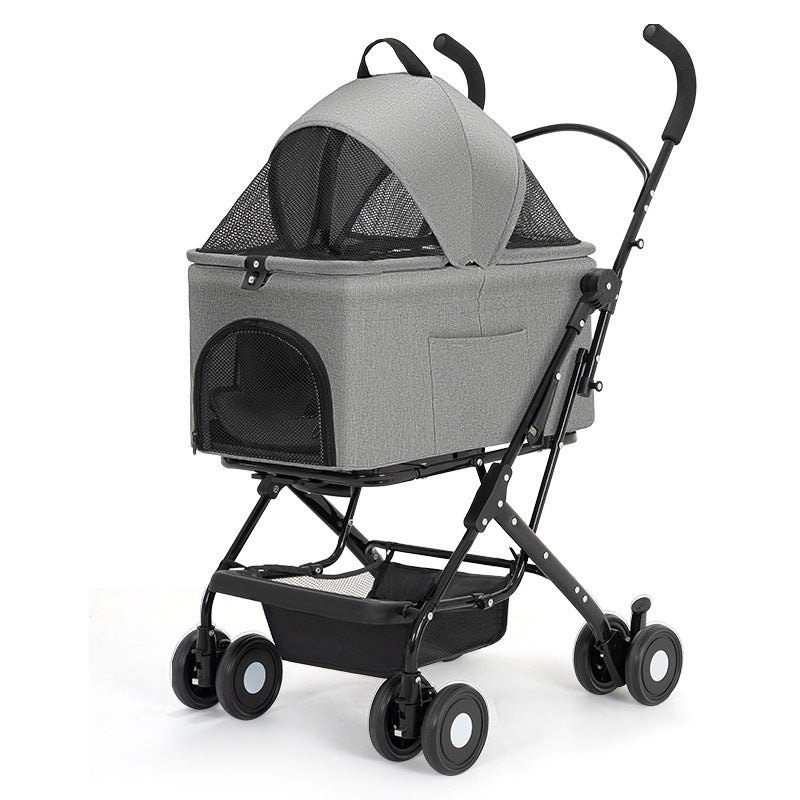 Pet Cart Dog Cat Teddy Baby Cart Go Out Small Pet Cart Lightweight Foldable Outdoor Travel