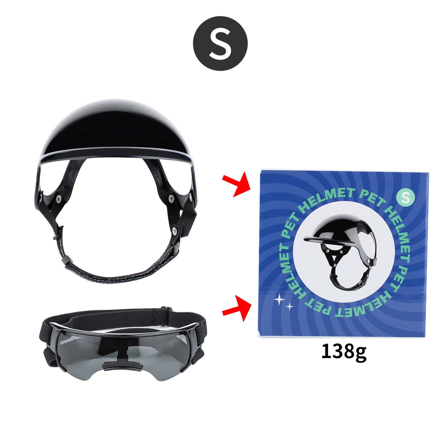 Pet Helmet Pet Glasses Matching Hat Dog Cat Motorcycle Safety Helmet Hat Accessories Hat Headwear