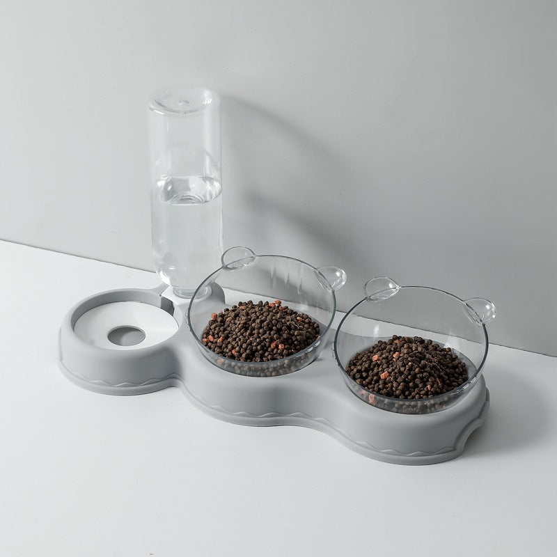 Cross-border explosions pet cat automatic drinker feeder cat bowl dog bowl anti-knock double bowl