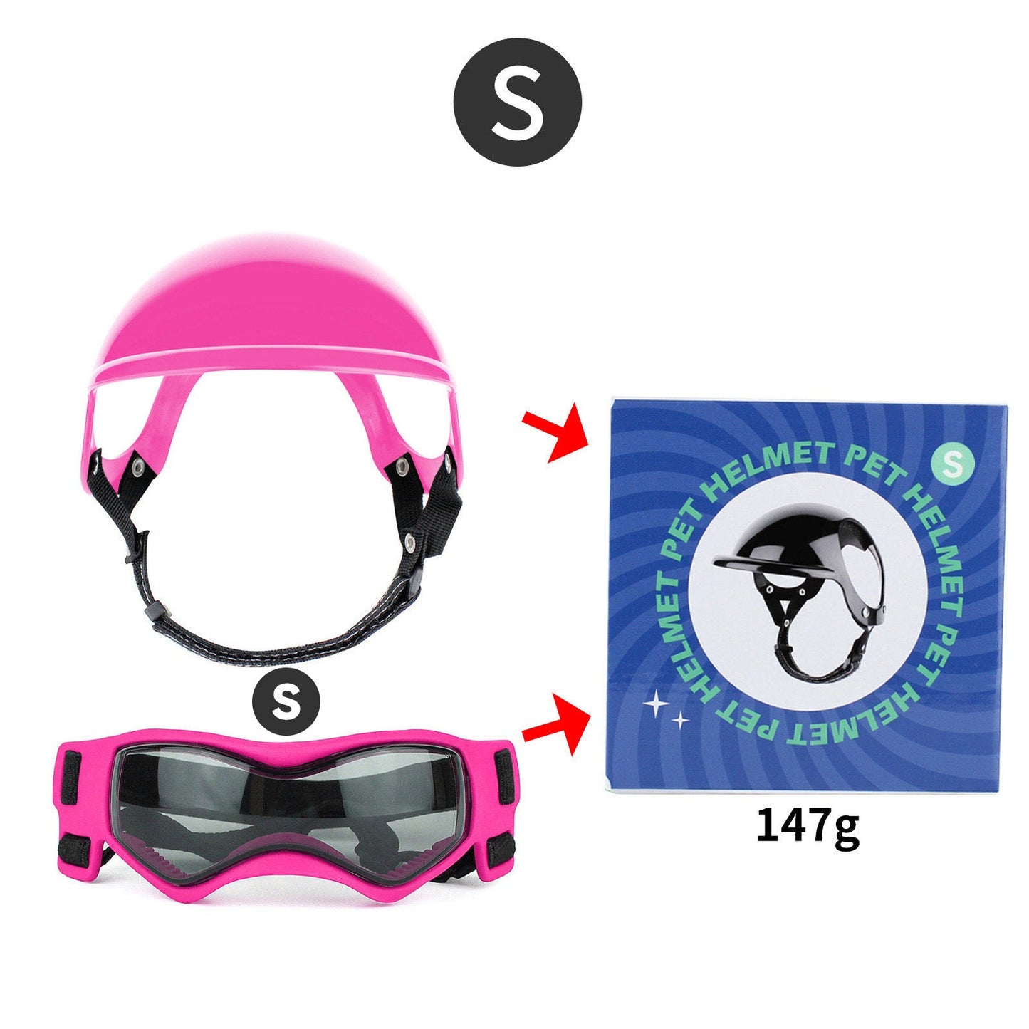 Pet Helmet Pet Glasses Matching Hat Dog Cat Motorcycle Safety Helmet Hat Accessories Hat Headwear