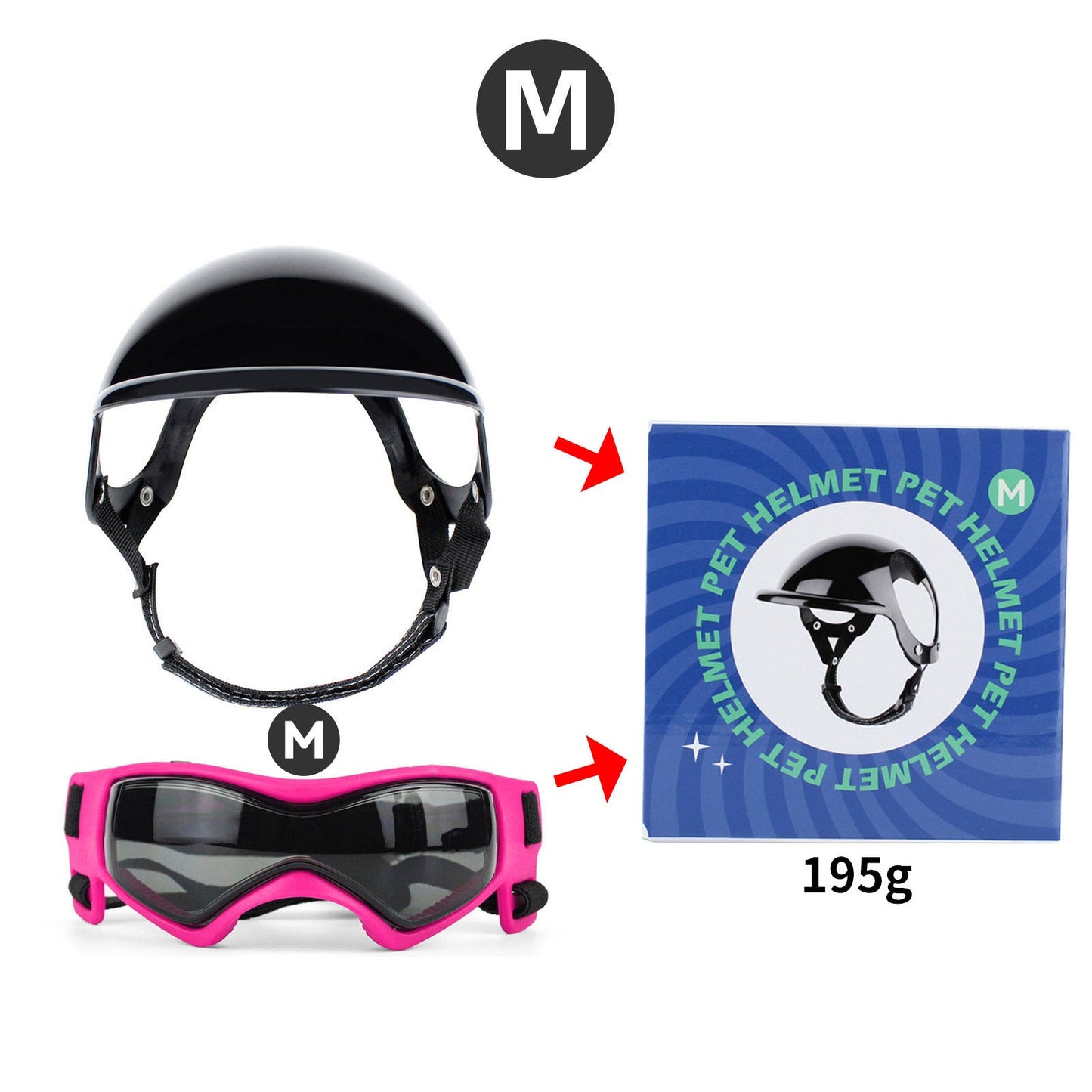 Pet Helmet Pet Glasses Matching Hat Dog Cat Motorcycle Safety Helmet Hat Accessories Hat Headwear