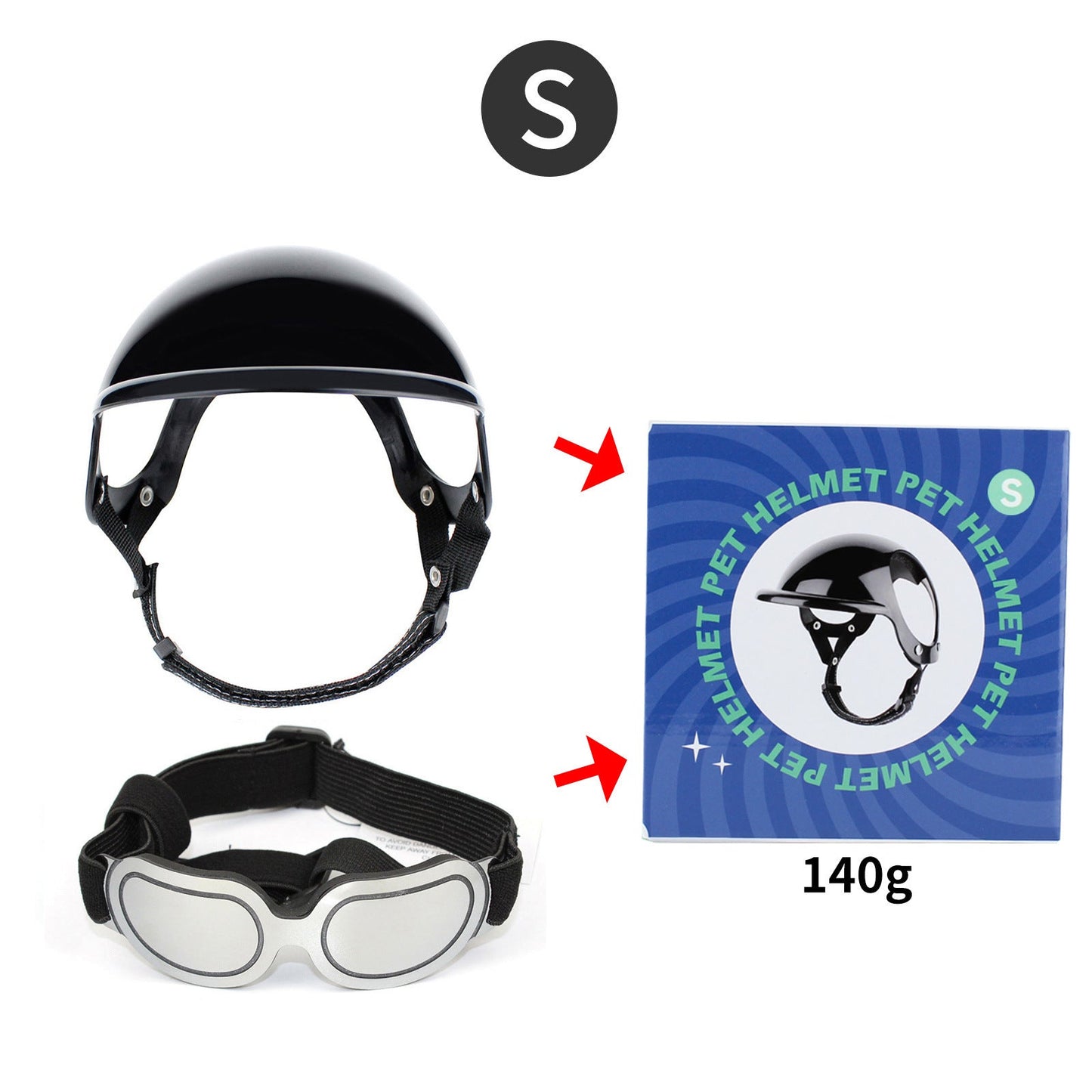 Pet Helmet Pet Glasses Matching Hat Dog Cat Motorcycle Safety Helmet Hat Accessories Hat Headwear