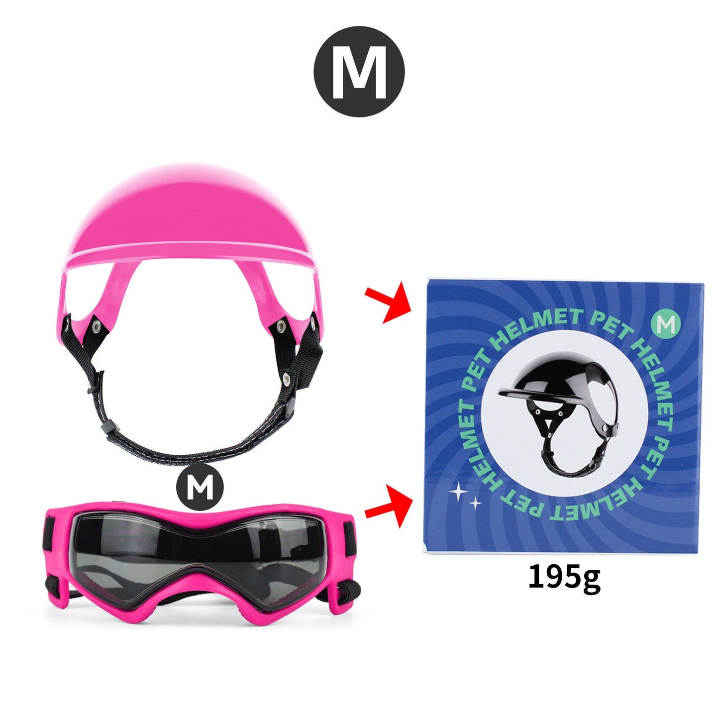 Pet Helmet Pet Glasses Matching Hat Dog Cat Motorcycle Safety Helmet Hat Accessories Hat Headwear