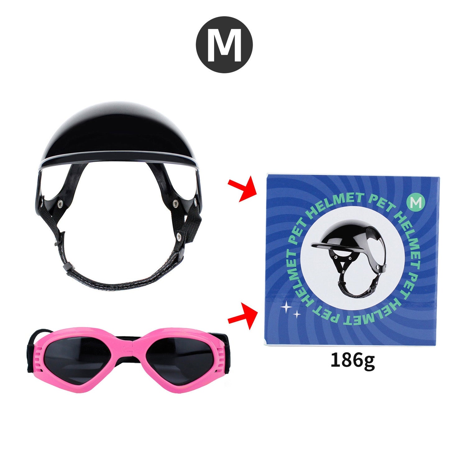 Pet Helmet Pet Glasses Matching Hat Dog Cat Motorcycle Safety Helmet Hat Accessories Hat Headwear