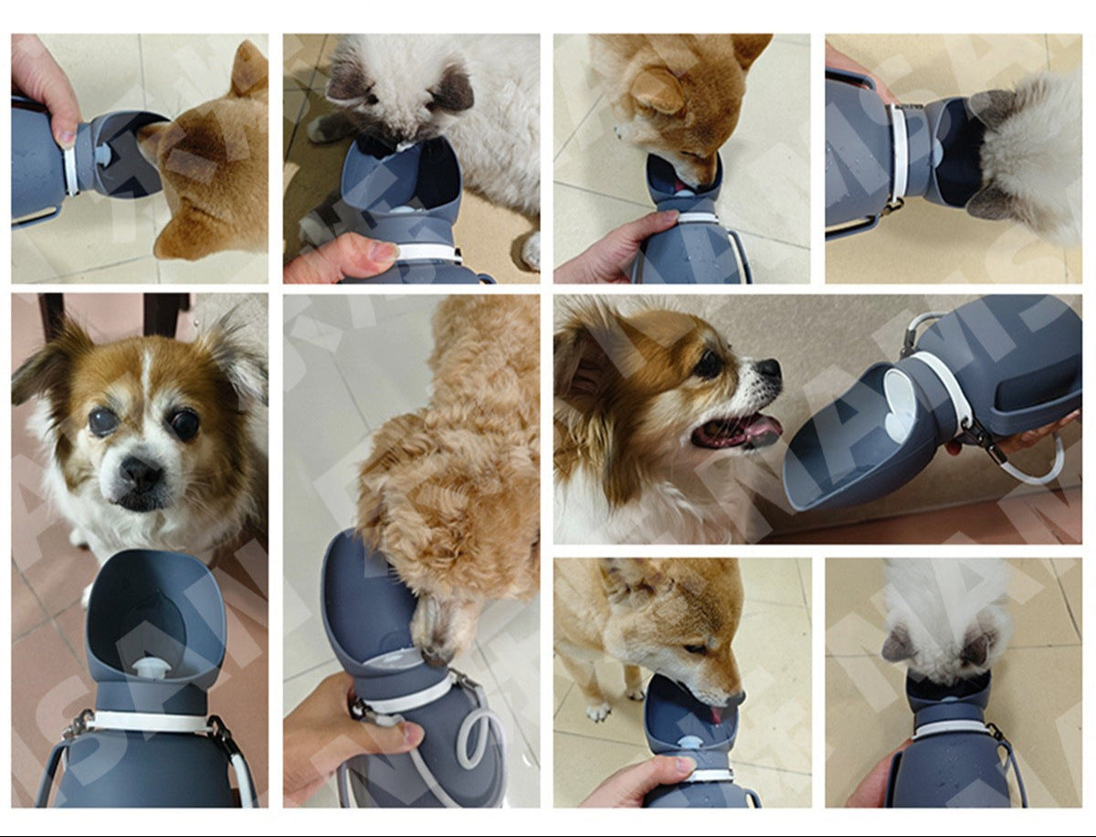 Cross-border new convenient foldable pet water bottle accompanying water cup outdoor dog walking water dispenser pet supplies
