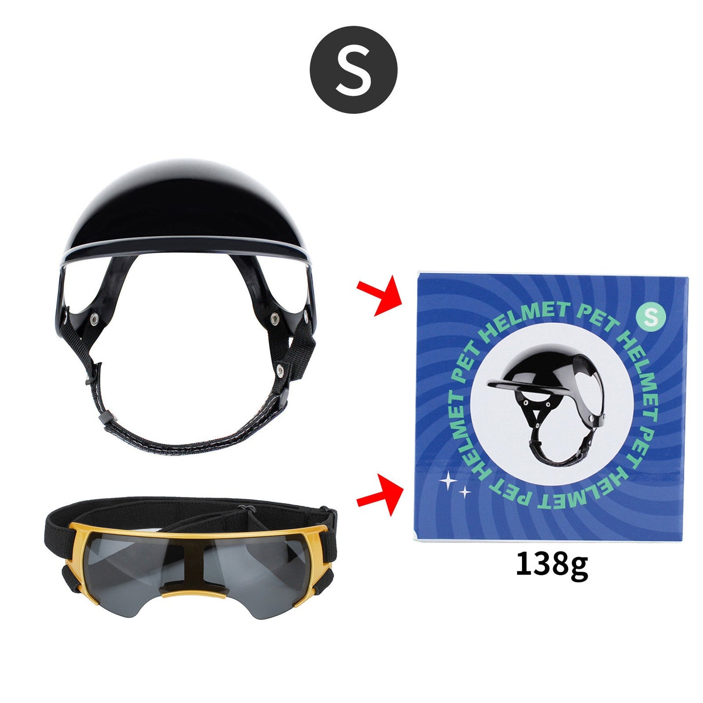 Pet Helmet Pet Glasses Matching Hat Dog Cat Motorcycle Safety Helmet Hat Accessories Hat Headwear