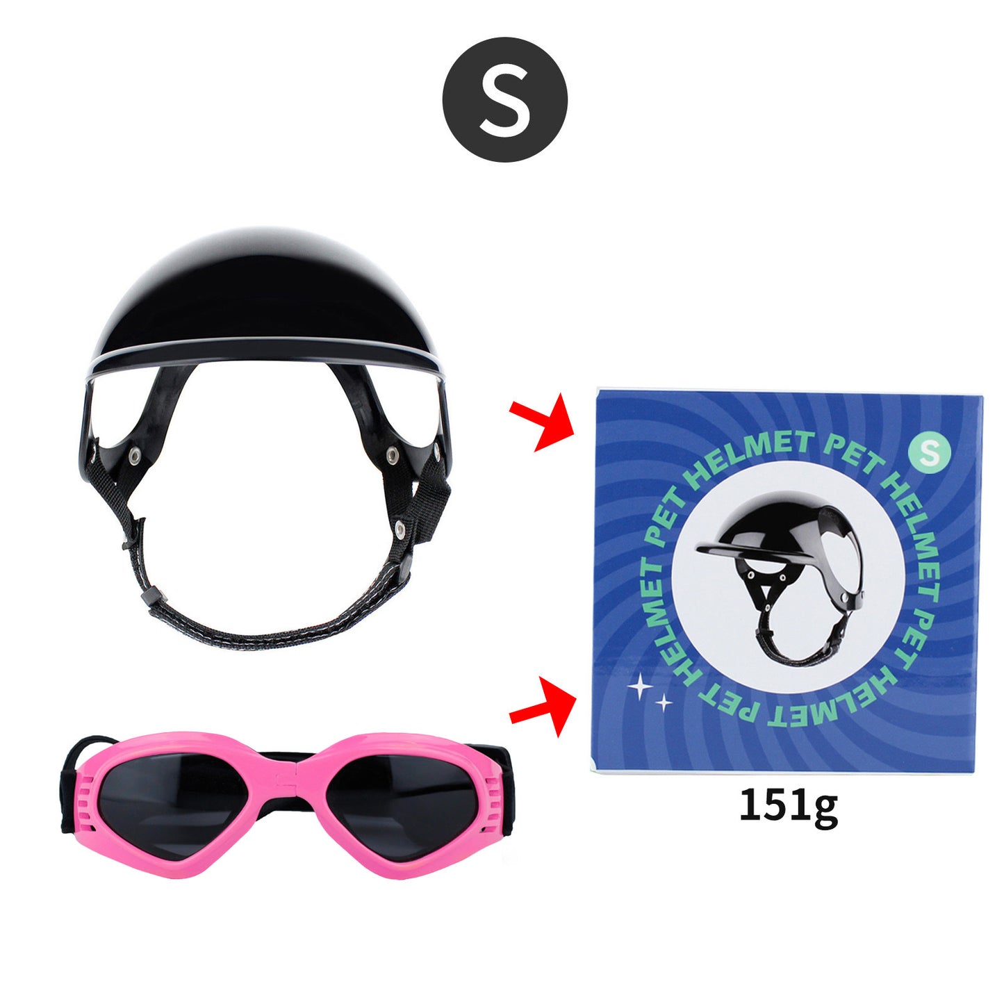 Pet Helmet Pet Glasses Matching Hat Dog Cat Motorcycle Safety Helmet Hat Accessories Hat Headwear