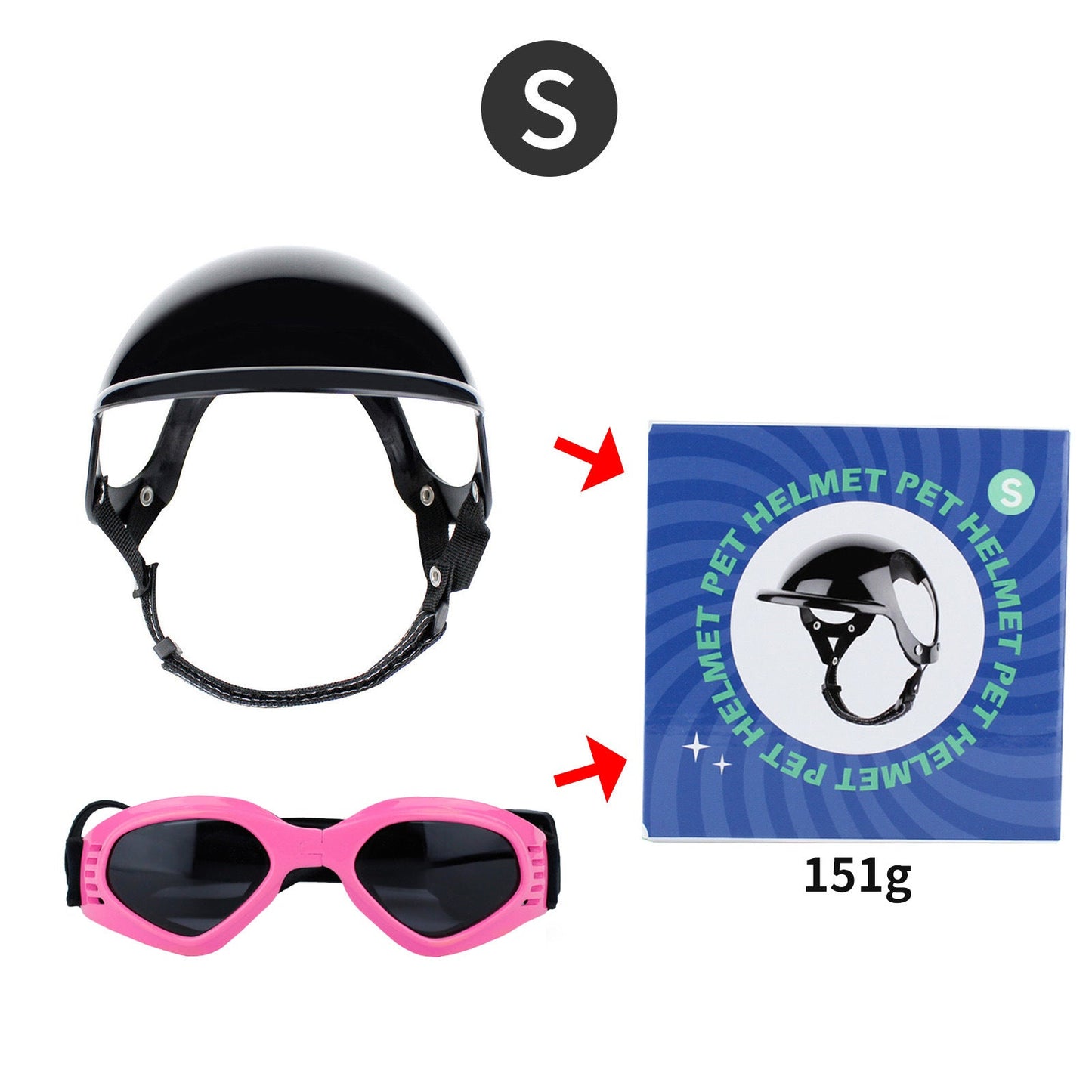 Pet Helmet Pet Glasses Matching Hat Dog Cat Motorcycle Safety Helmet Hat Accessories Hat Headwear