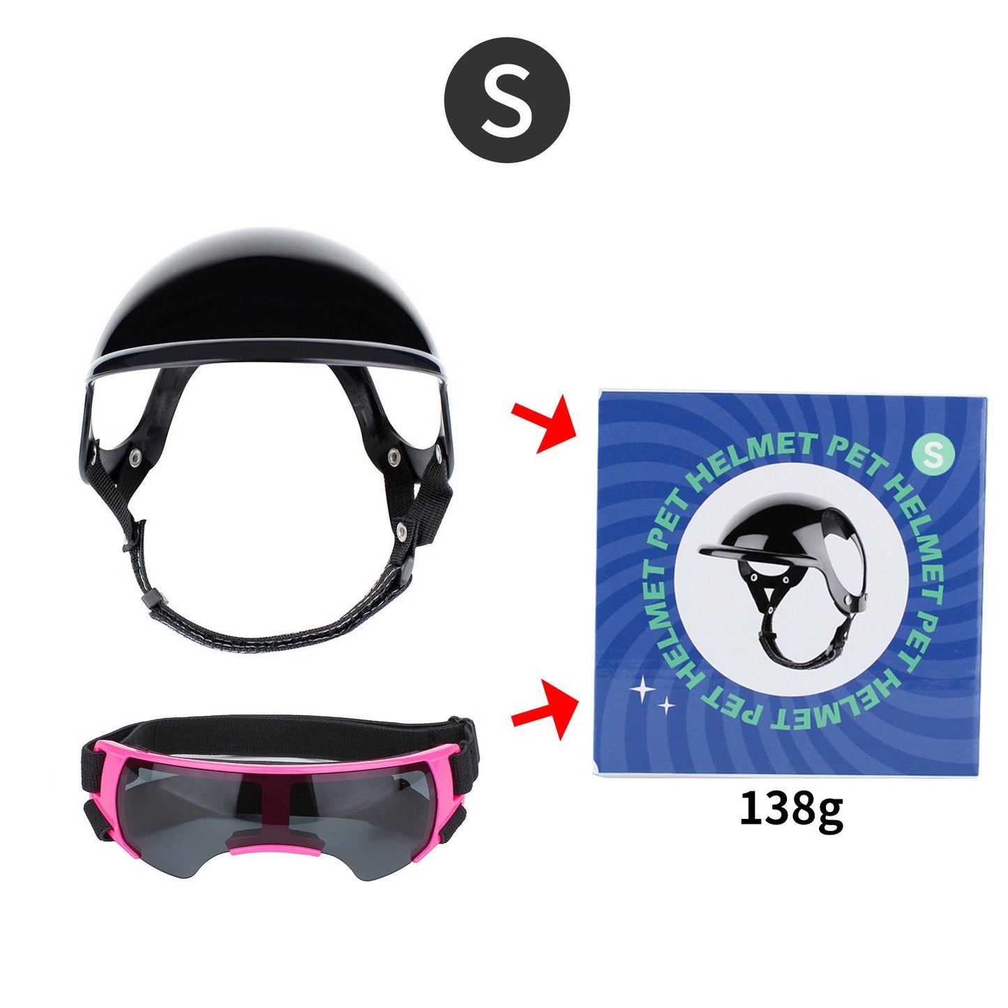 Pet Helmet Pet Glasses Matching Hat Dog Cat Motorcycle Safety Helmet Hat Accessories Hat Headwear