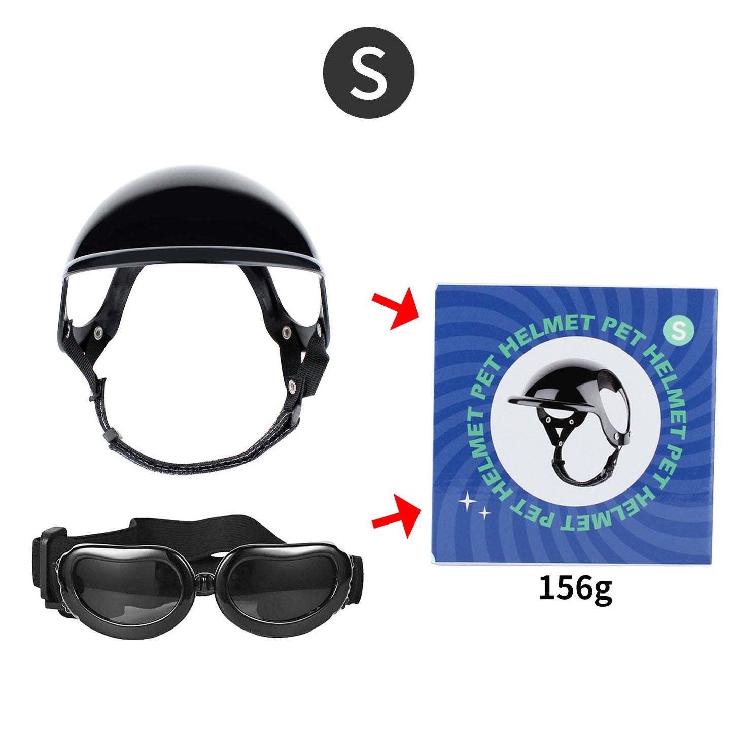 Pet Helmet Pet Glasses Matching Hat Dog Cat Motorcycle Safety Helmet Hat Accessories Hat Headwear