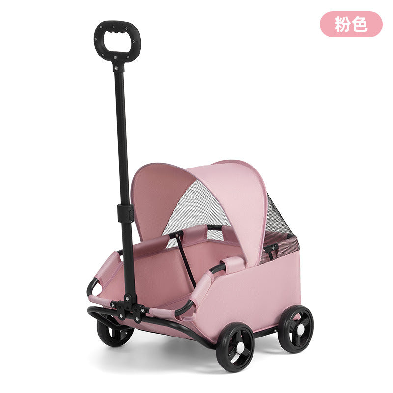 Small Pet Cart Dog Cat Teddy Baby Cart Out Small Pet Cart Lightweight Foldable Outdoor