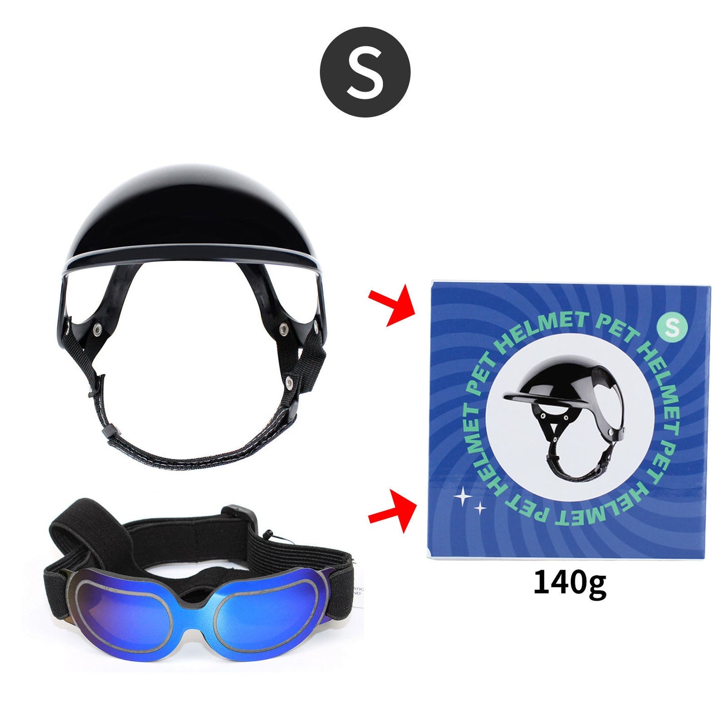 Pet Helmet Pet Glasses Matching Hat Dog Cat Motorcycle Safety Helmet Hat Accessories Hat Headwear