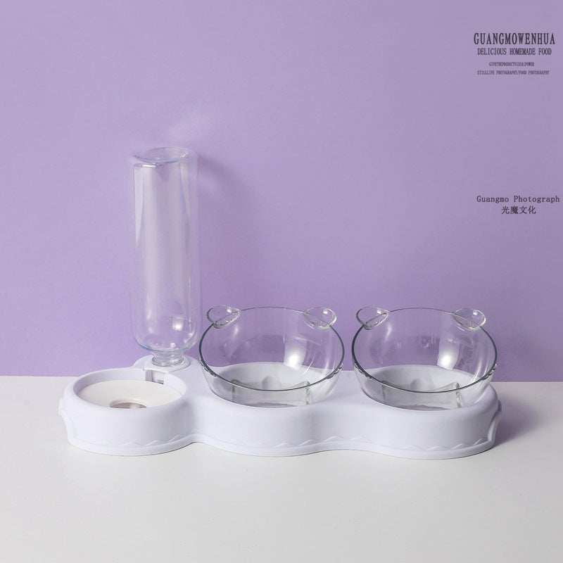 explosions pet cat automatic drinker feeder cat bowl dog bowl anti-knock double bowl
