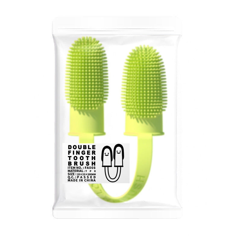 Cross-border hot pet toothbrush dog cat pet supplies teeth cleaning finger sleeve oral cleaning tools