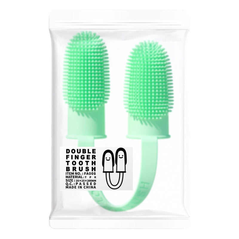 Cross-border hot pet toothbrush dog cat pet supplies teeth cleaning finger sleeve oral cleaning tools