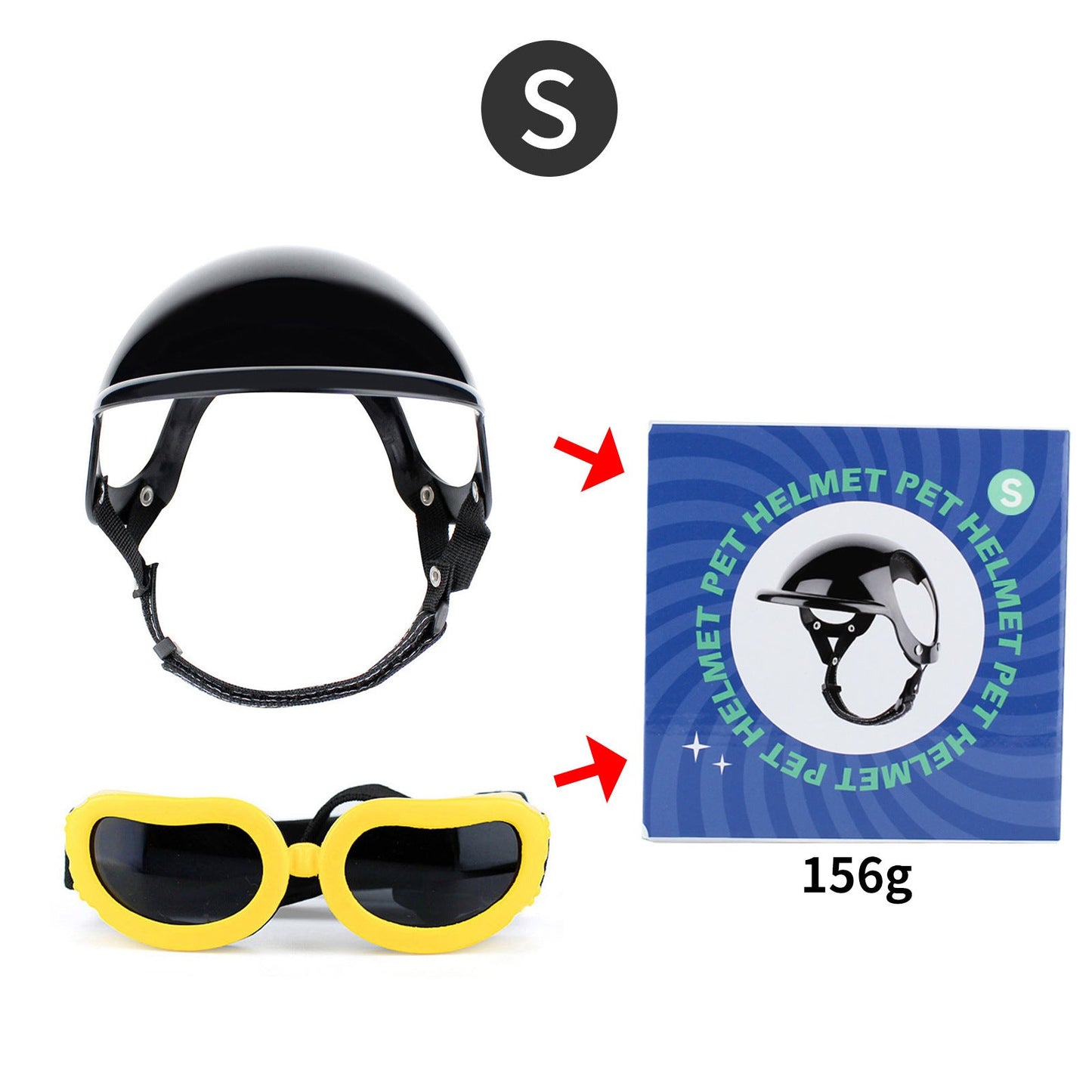 Pet Helmet Pet Glasses Matching Hat Dog Cat Motorcycle Safety Helmet Hat Accessories Hat Headwear