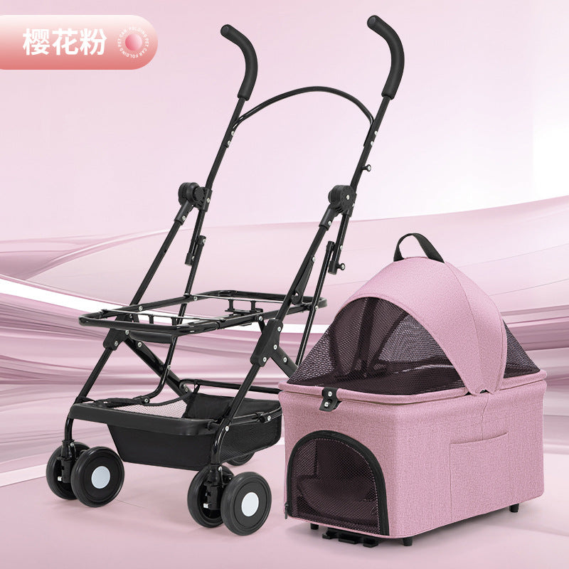 Pet Cart Dog Cat Teddy Baby Cart Go Out Small Pet Cart Lightweight Foldable Outdoor Travel