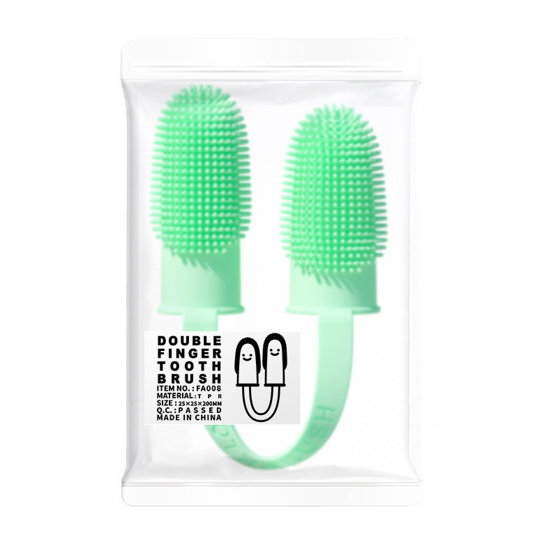 Cross-border hot pet toothbrush dog cat pet supplies teeth cleaning finger sleeve oral cleaning tools