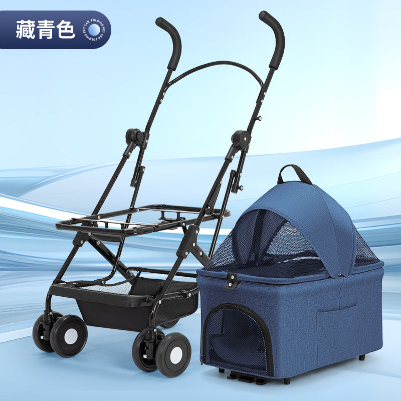 Pet Cart Dog Cat Teddy Baby Cart Go Out Small Pet Cart Lightweight Foldable Outdoor Travel