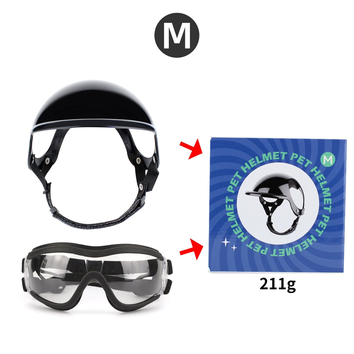 Pet Helmet Pet Glasses Matching Hat Dog Cat Motorcycle Safety Helmet Hat Accessories Hat Headwear