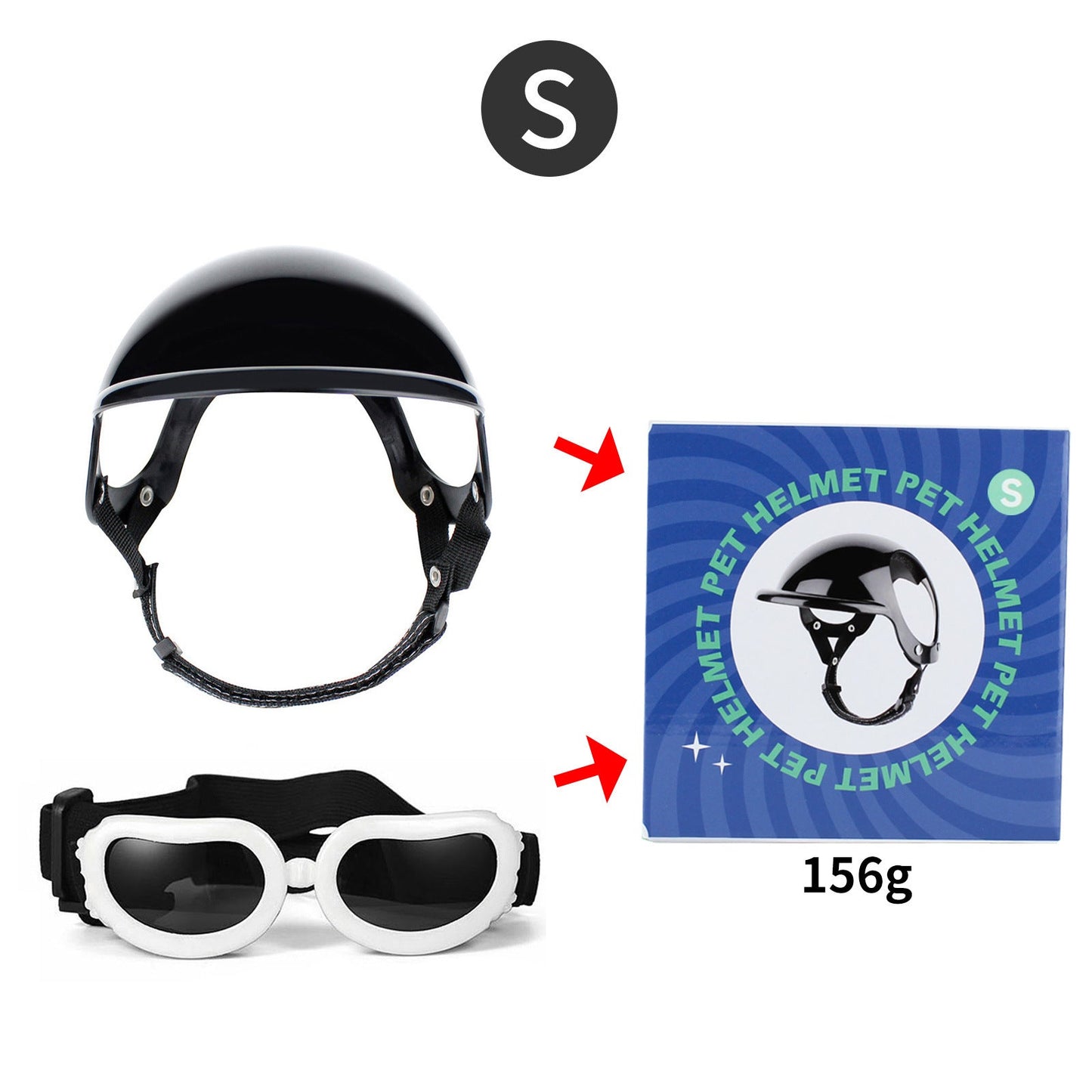 Pet Helmet Pet Glasses Matching Hat Dog Cat Motorcycle Safety Helmet Hat Accessories Hat Headwear