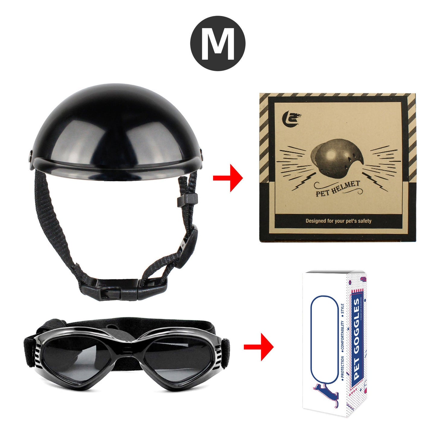 Cross-border pet dog motorcycle helmet cat little helmet dog hat with glasses accessories dog safety helmet