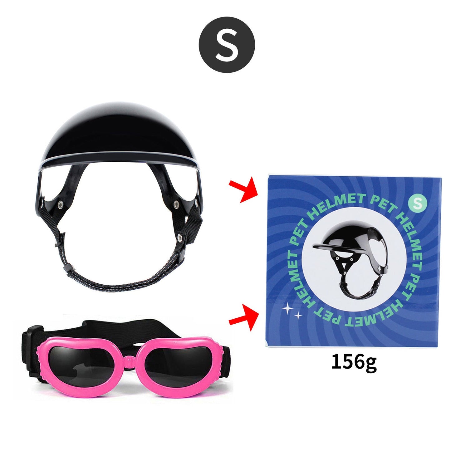 Pet Helmet Pet Glasses Matching Hat Dog Cat Motorcycle Safety Helmet Hat Accessories Hat Headwear