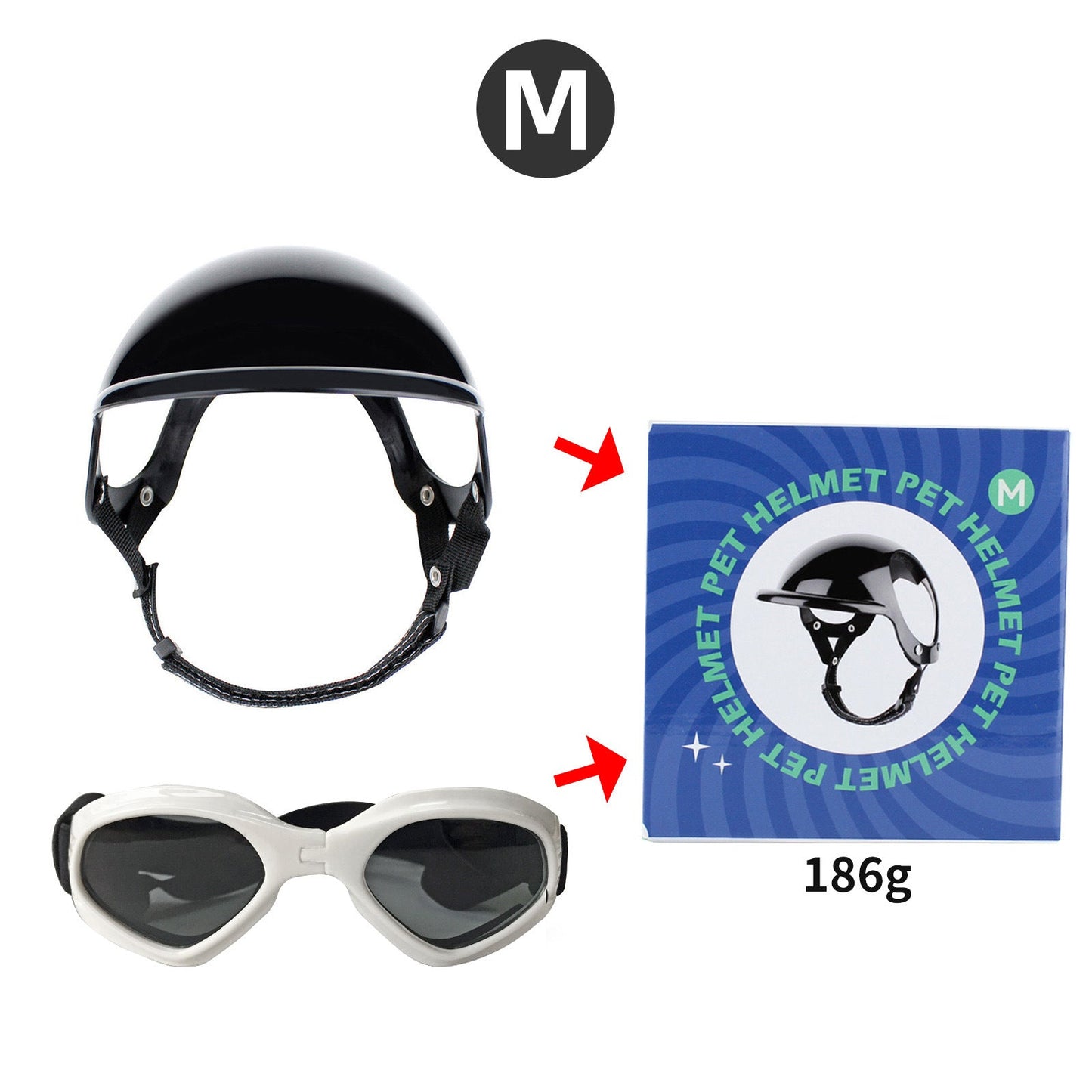 Pet Helmet Pet Glasses Matching Hat Dog Cat Motorcycle Safety Helmet Hat Accessories Hat Headwear
