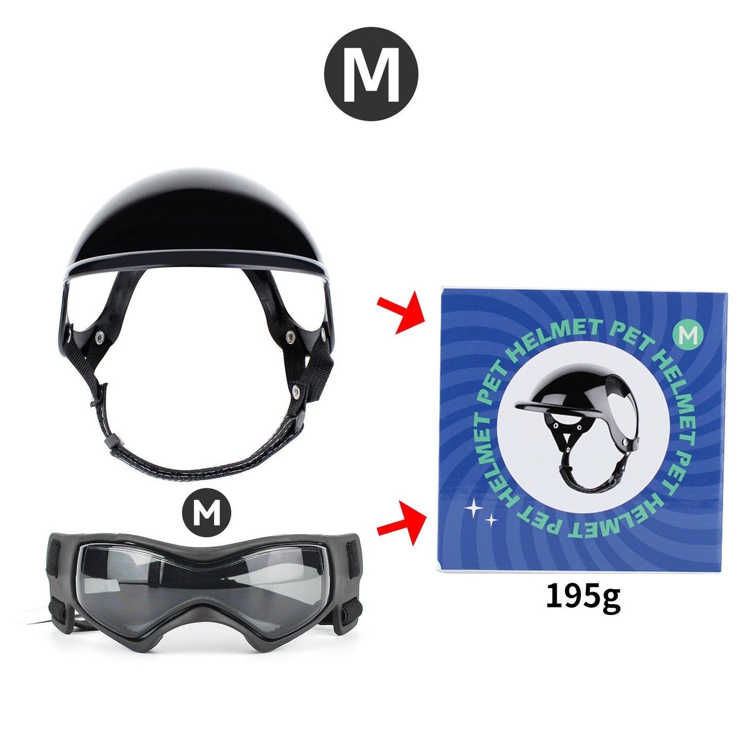 Pet Helmet Pet Glasses Matching Hat Dog Cat Motorcycle Safety Helmet Hat Accessories Hat Headwear