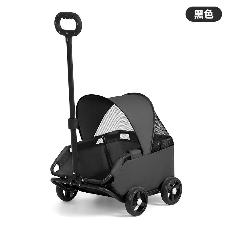 Small Pet Cart Dog Cat Teddy Baby Cart Out Small Pet Cart Lightweight Foldable Outdoor