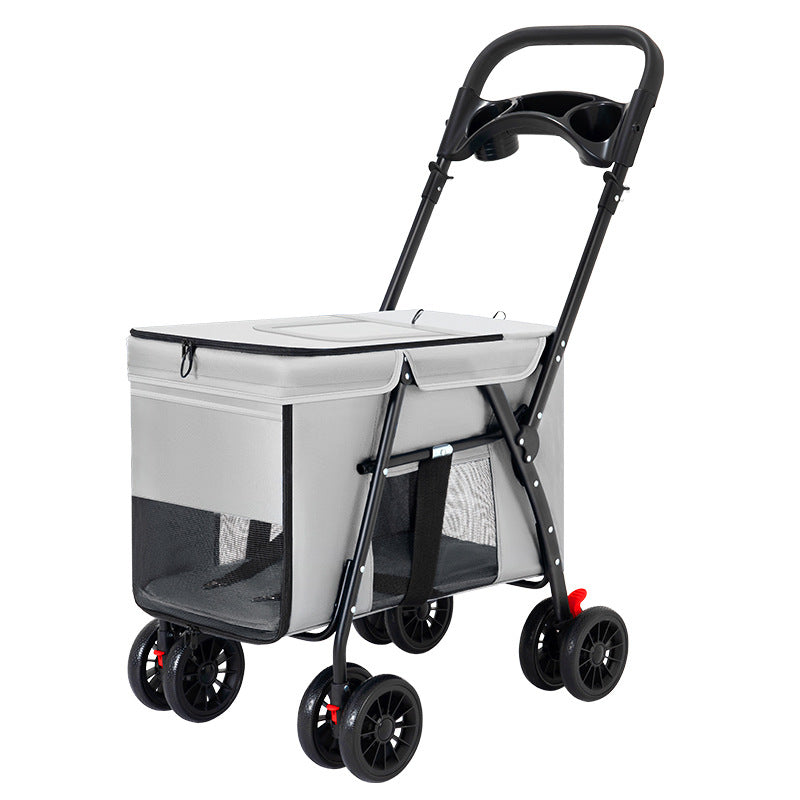 Medium and Large Dog Pet Cart Dog Cat Teddy Baby Cart Going Out Small Pet Cart Lightweight and Foldable