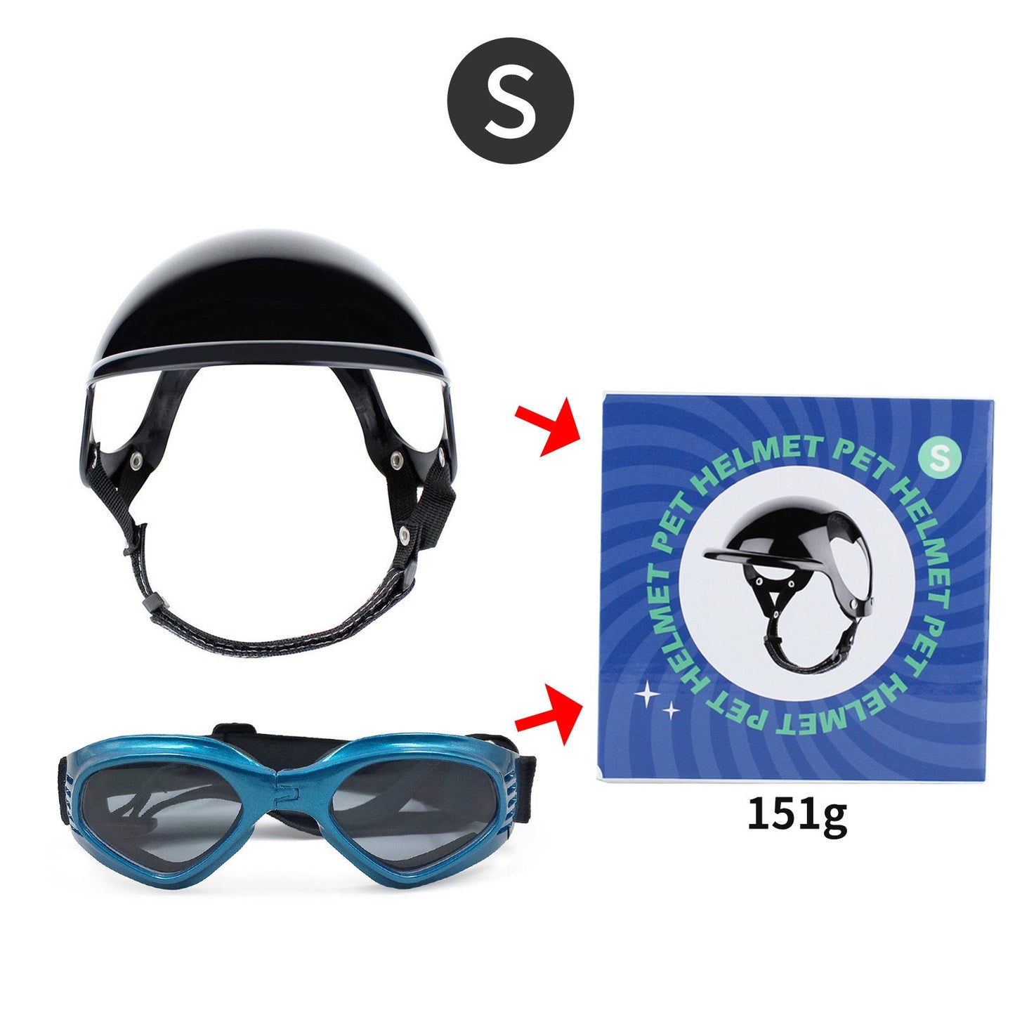 Pet Helmet Pet Glasses Matching Hat Dog Cat Motorcycle Safety Helmet Hat Accessories Hat Headwear