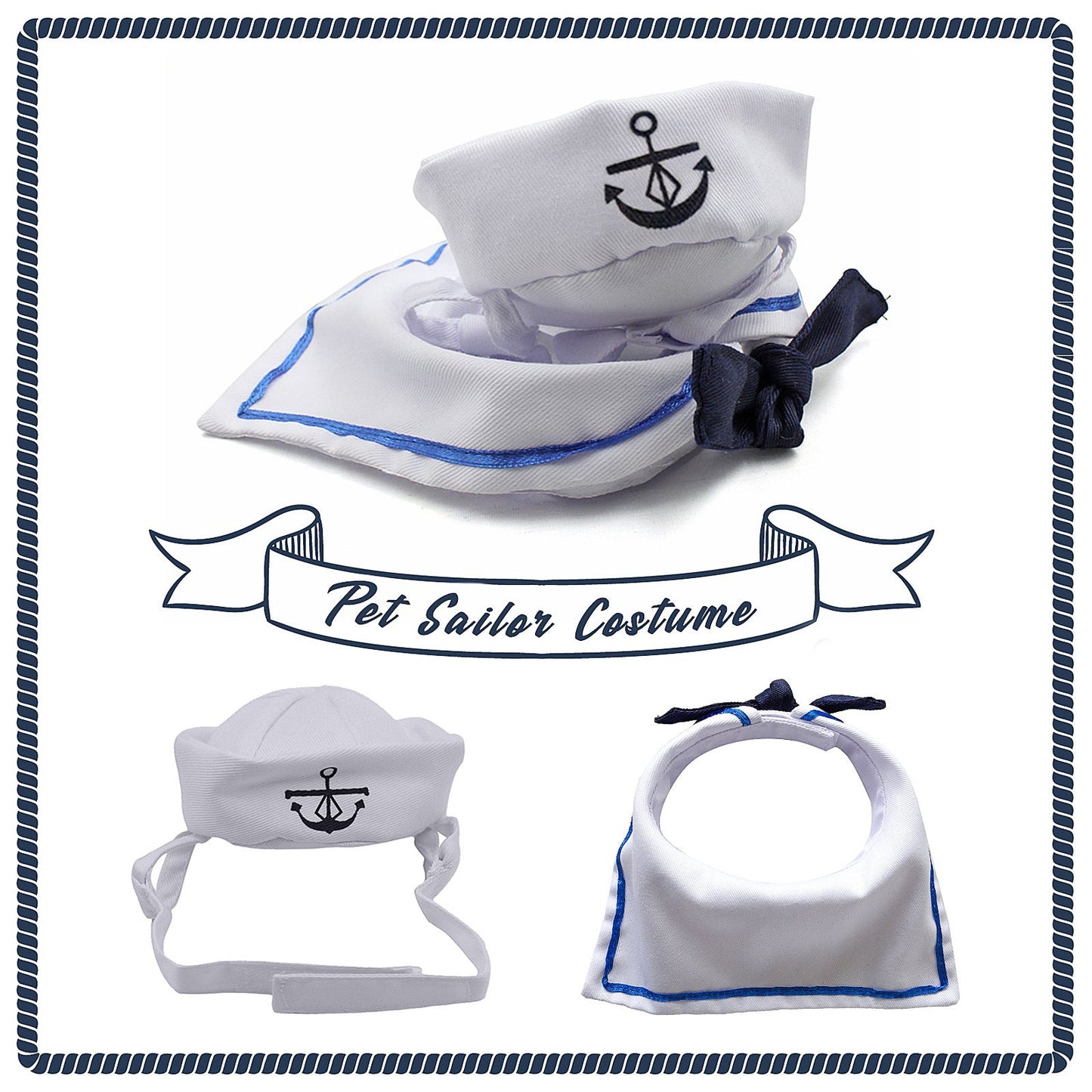 New pet clothing clothing dog cat hat sailor suit navy suit sailing suit cape factory outlet