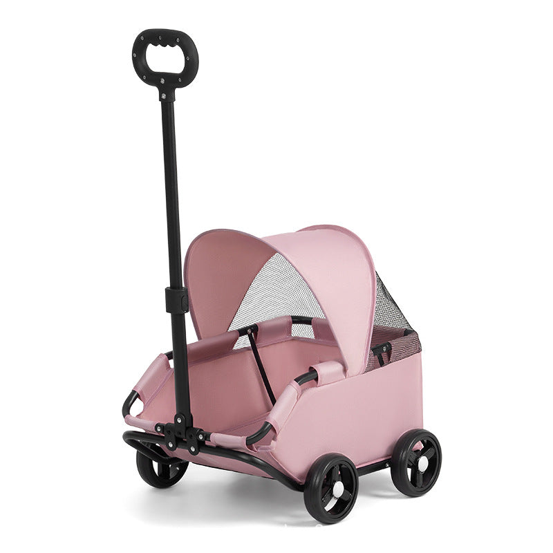 Small Pet Cart Dog Cat Teddy Baby Cart Out Small Pet Cart Lightweight Foldable Outdoor