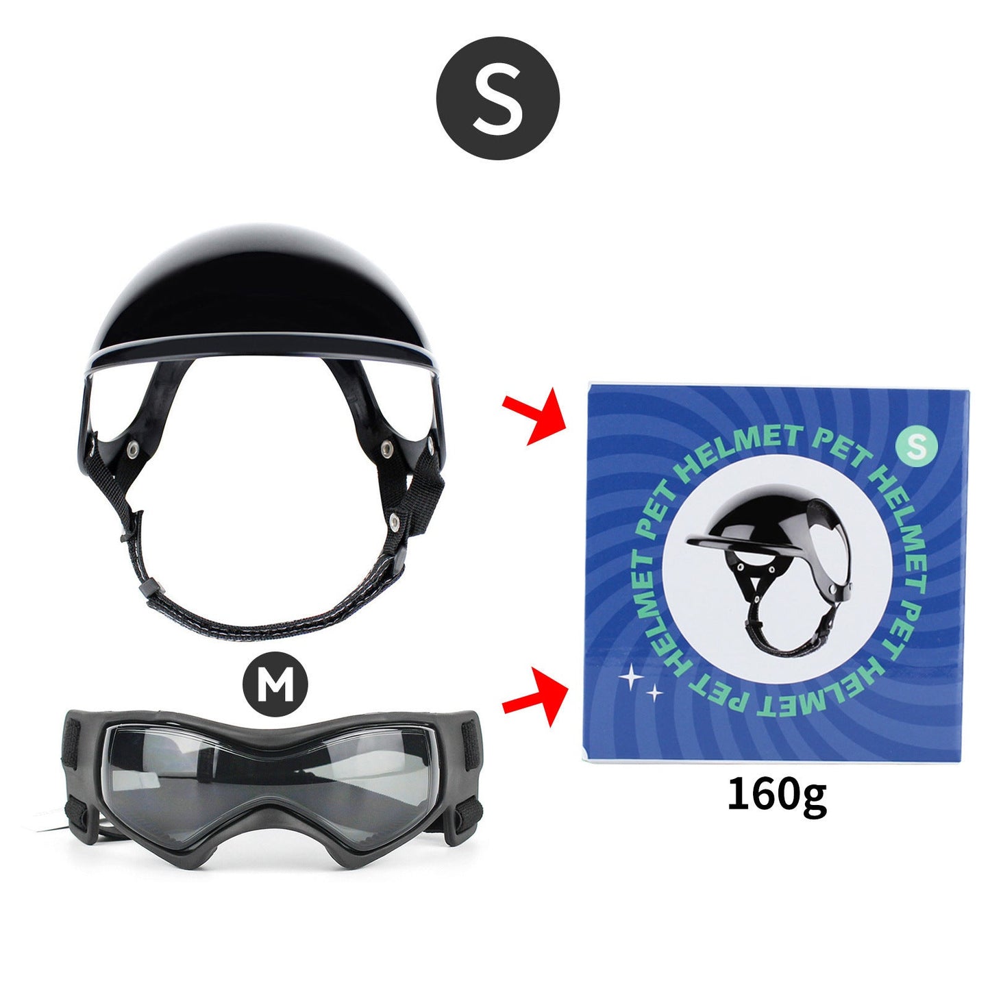 Pet Helmet Pet Glasses Matching Hat Dog Cat Motorcycle Safety Helmet Hat Accessories Hat Headwear