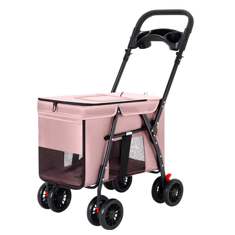 Medium and Large Dog Pet Cart Dog Cat Teddy Baby Cart Going Out Small Pet Cart Lightweight and Foldable