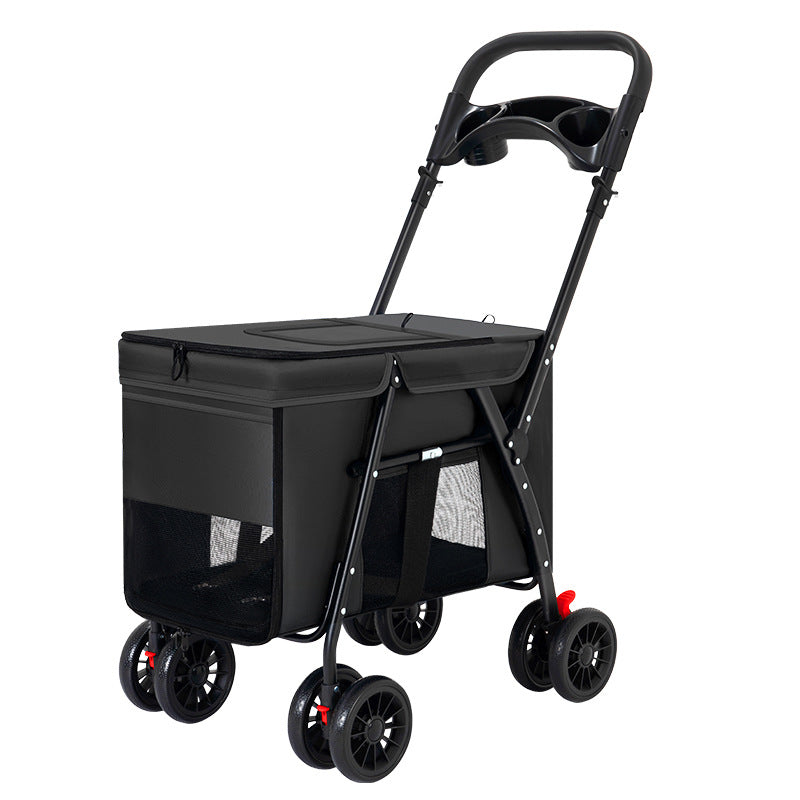 Medium and Large Dog Pet Cart Dog Cat Teddy Baby Cart Going Out Small Pet Cart Lightweight and Foldable